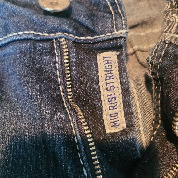 Ariat Real Denim Western Mid Rise Straight Jeans Women's Size 32 R Blue Denim - Picture 9 of 15